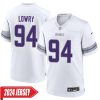 Dean Lowry No 94 Woman’S Minnesota Vikings White Alternate Custom Game 2024 Jersey