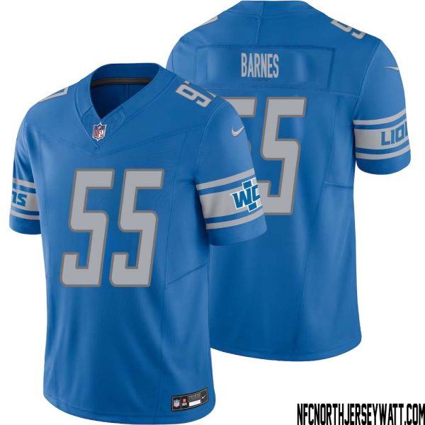 Derrick Barnes No 55 Men Blue Detroit Lions Vapor F.u.s.e. Limited Jersey – Replica