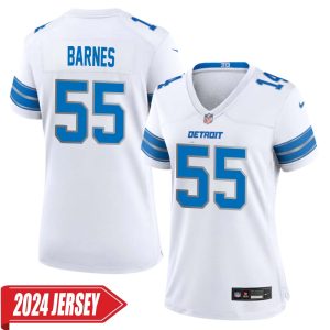 Derrick Barnes No 55 Woman’s Detroit Lions Away Game 2024 Jersey – White
