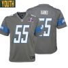 Derrick Barnes No 55 Youths Custom White Detroit Lions Super Bowl Lviii Away Game Jersey