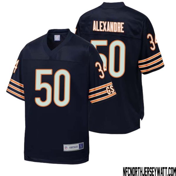 Deslin Alexandre No 50 Men Nfl Pro Line Navy Chicago Bears Retired Player Replica Jersey