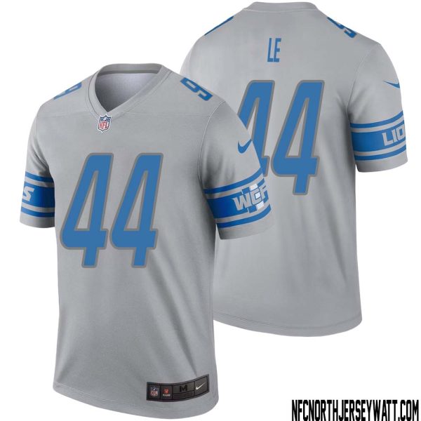 Dick Le No 44 Men Gray Detroit Lions Inverted Legend Jersey – Replica