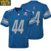 Dick Le No 44 Womens Custom White Detroit Lions Super Bowl Lviii Away Game Jersey