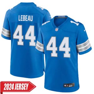 Dick LeBeau No 44 Men’s Detroit Lions Home Game 2024 Jersey – Blue