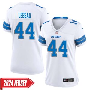Dick LeBeau No 44 Woman’s Detroit Lions Away Game 2024 Jersey – White