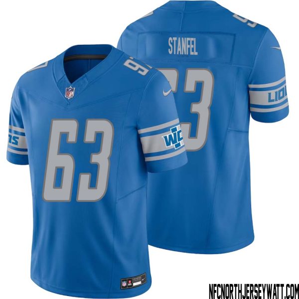 Dick Stanfel No 63 Men Blue Detroit Lions Vapor F.u.s.e. Limited Jersey – Replica