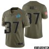 Dick Stanfel No 63 Men Olive Detroit Lions 2022 Salute To Service Retired Player Limited Jersey – Replica