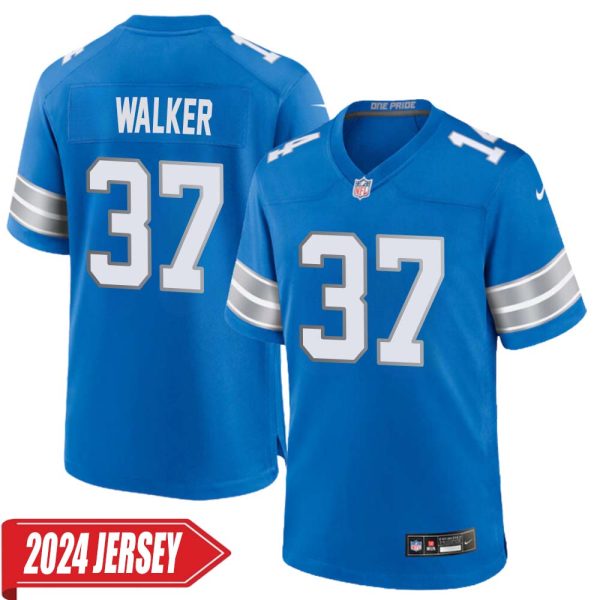 Doak Walker No 37 Men’S Detroit Lions Home Game 2024 Jersey – Blue