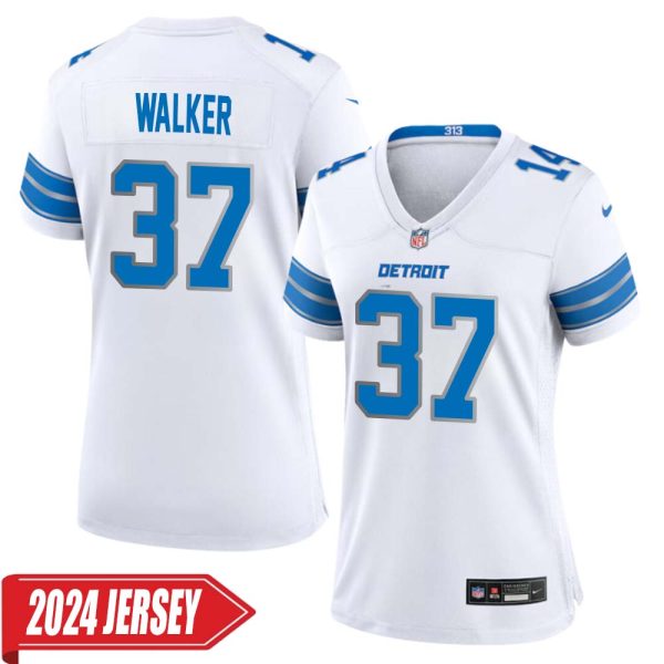 Doak Walker No 37 Woman’S Detroit Lions Away Game 2024 Jersey – White