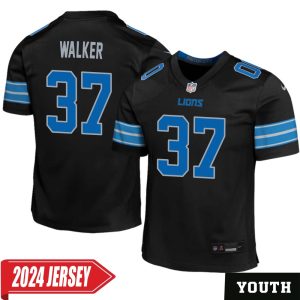 Doak Walker No 37 Youth’s Detroit Lions 2nd Alternate Vapor F.U.S.E. Limited 2024 Jersey – Black