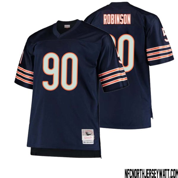 Dominique Robinson No 90 Men Mitchell & Ness Navy Chicago Bears Big & Tall 1966 Retired Player Replica Jersey