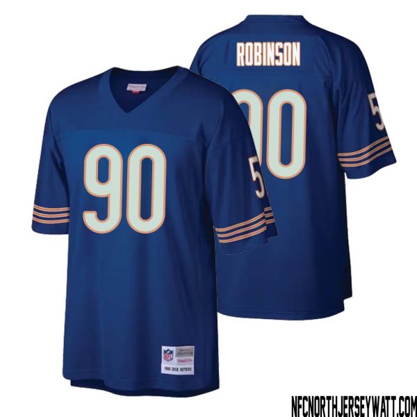 Dominique Robinson No 90 Men Mitchell & Ness Navy Chicago Bears Retired Player Legacy Replica Jersey