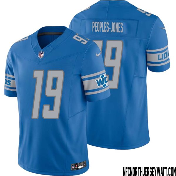 Donovan Peoples-Jones No 19 Men Blue Detroit Lions Vapor F.U.S.E. Limited Jersey – Replica