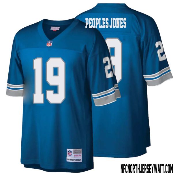 Donovan Peoples-Jones No 19 Men Mitchell & Ness Blue Detroit Lions Legacy Replica Jersey