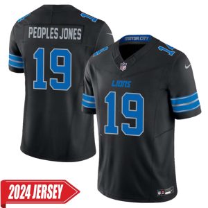 Donovan Peoples-Jones No 19 Men’s Detroit Lions 2nd Alternate Vapor F.U.S.E. Limited 2024 Jersey – Black