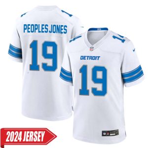 Donovan Peoples-Jones No 19 Men’s Detroit Lions Away Game 2024 Jersey – White