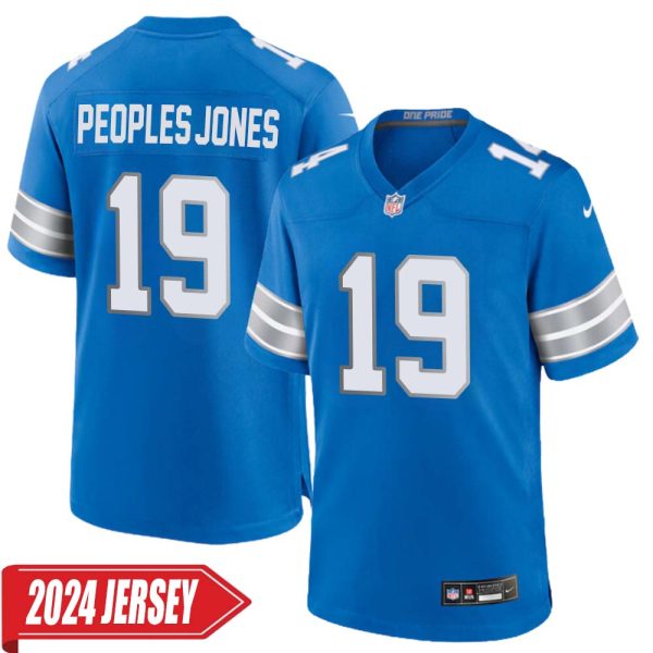 Donovan Peoples-Jones No 19 Men’S Detroit Lions Home Game 2024 Jersey – Blue