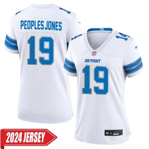 Donovan Peoples-Jones No 19 Woman’s Detroit Lions Away Game 2024 Jersey – White
