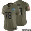 Dutch Clark No 7 Women Olive Detroit Lions 2022 Salute To Service Retired Player Limited Jersey – Replica