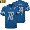 Doug English No 78 Womens Custom White Detroit Lions Super Bowl Lviii Away Game Jersey