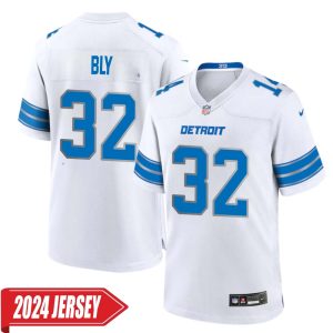 Dre Bly No 32 Men’s Detroit Lions Away Game 2024 Jersey – White