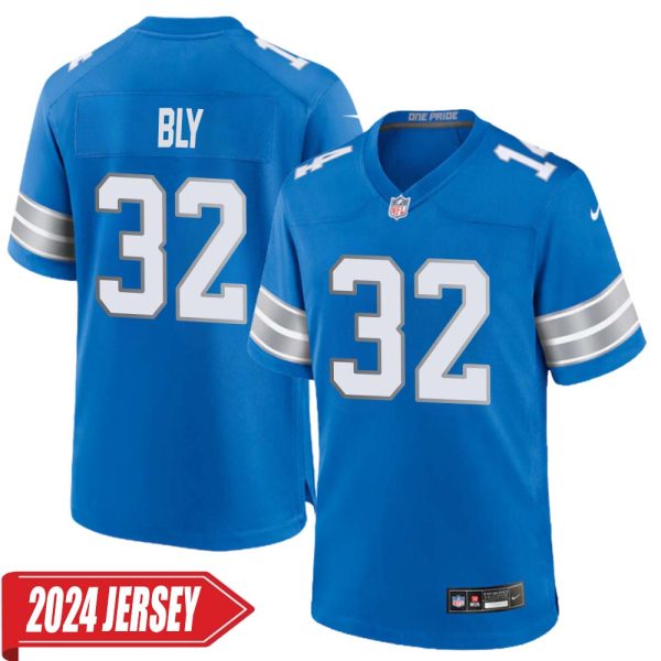 Dre Bly No 32 Men’S Detroit Lions Home Game 2024 Jersey – Blue