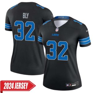 Dre Bly No 32 Woman’s Detroit Lions 2nd Alternate Vapor F.U.S.E. Limited 2024 Jersey – Black