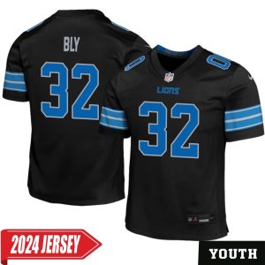 Dre Bly No 32 Youth’s Detroit Lions 2nd Alternate Vapor F.U.S.E. Limited 2024 Jersey – Black