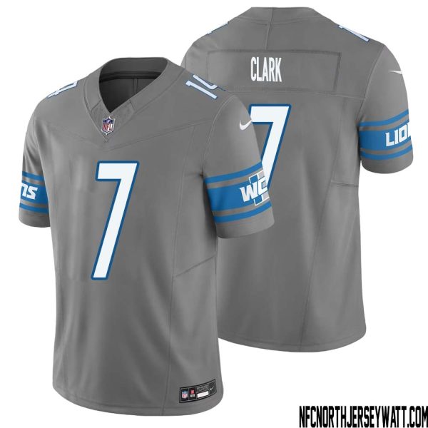 Dutch Clark No 7 Men Detroit Lions Vapor F.U.S.E. Limited Jersey Silver – Replica