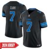 Dutch Clark No 7 Men’S Detroit Lions Away Game 2024 Jersey – White