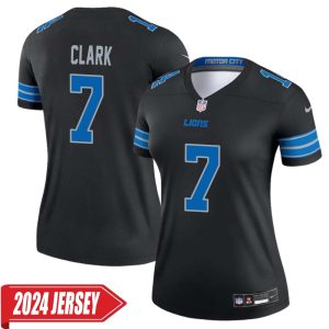 Dutch Clark No 7 Woman’s Detroit Lions 2nd Alternate Vapor F.U.S.E. Limited 2024 Jersey – Black