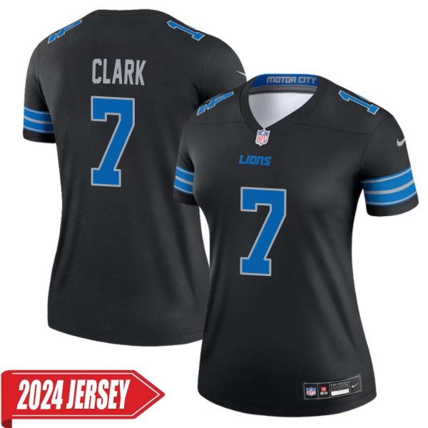 Dutch Clark No 7 Woman’S Detroit Lions 2Nd Alternate Vapor F.u.s.e. Limited 2024 Jersey – Black