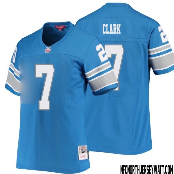 Dutch Clark No 7 Women Mitchell & Ness Blue Detroit Lions 1996 Legacy Replica Jersey