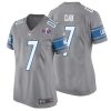 Dutch Clark No 7 Womens Custom Blue Detroit Lions Super Bowl Lviii Player Home Game Jersey