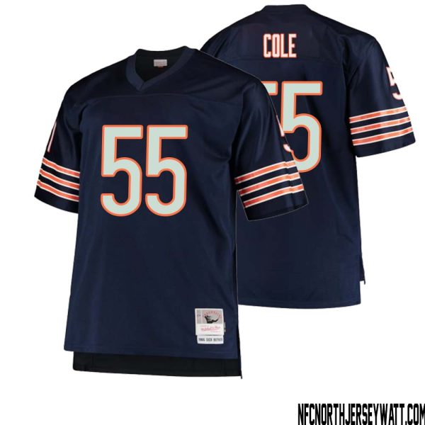 Dylan Cole No 55 Men Mitchell & Ness Navy Chicago Bears Big & Tall 1966 Retired Player Replica Jersey