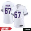 Ed Ingram No 67 Woman’S Minnesota Vikings White Alternate Custom Game 2024 Jersey