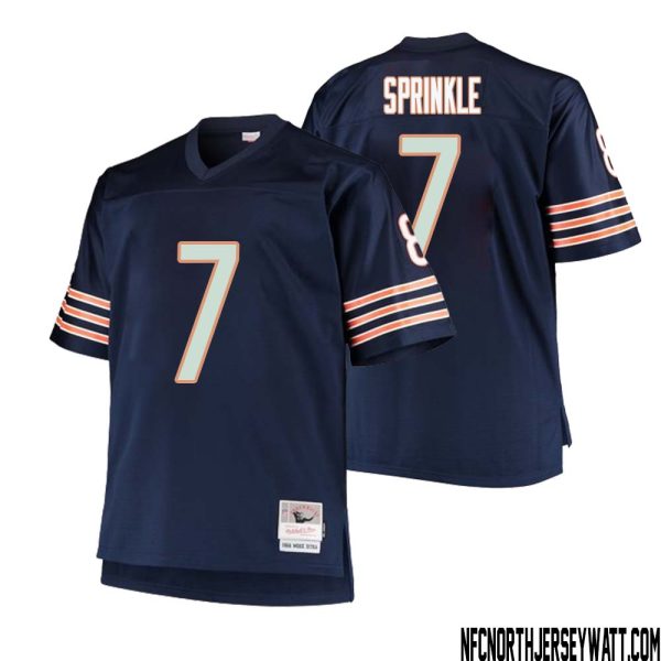 Ed Sprinkle No 7 Men Mitchell & Ness Navy Chicago Bears Big & Tall 1985 Retired Player Replica Jersey