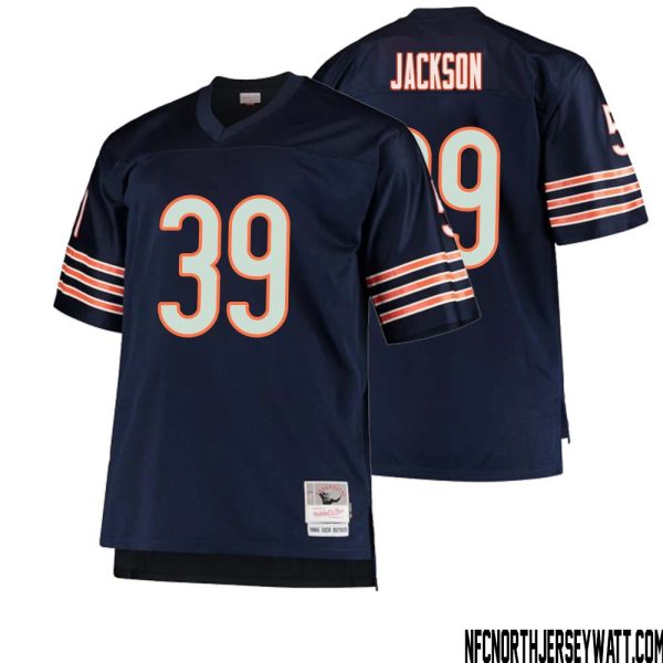 Eddie Jackson No 39 Men Mitchell & Ness Navy Chicago Bears Big & Tall 1966 Retired Player Replica Jersey