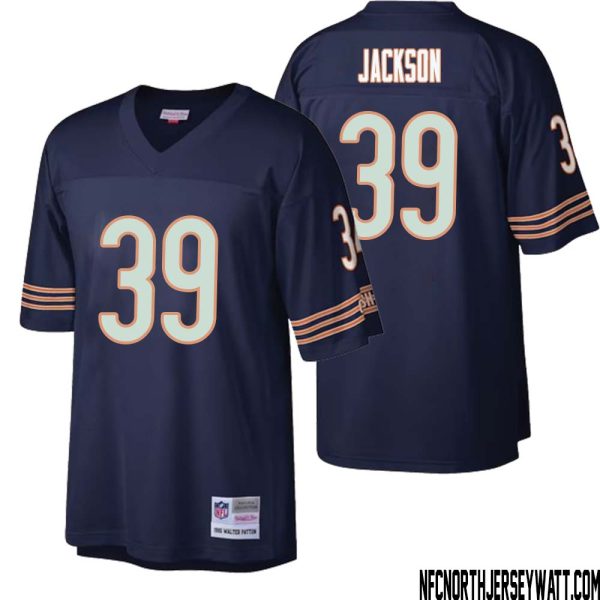 Eddie Jackson No 39 Men Mitchell & Ness Dark Navy Chicago Bears Big & Tall 1985 Retired Player Replica Jersey
