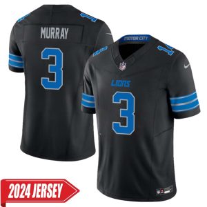 Eddie Murray No 3 Men’s Detroit Lions 2nd Alternate Vapor F.U.S.E. Limited 2024 Jersey – Black