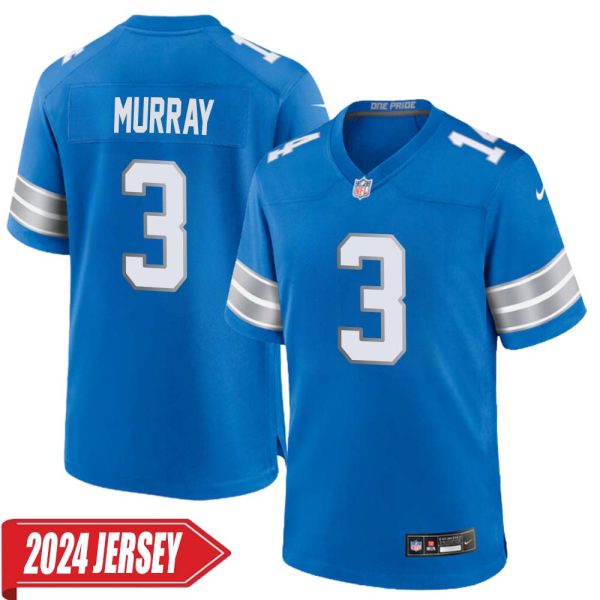 Eddie Murray No 3 Men’S Detroit Lions Home Game 2024 Jersey – Blue