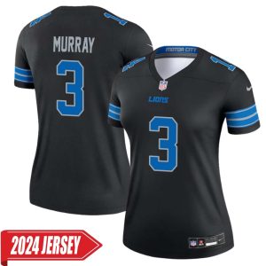 Eddie Murray No 3 Woman’s Detroit Lions 2nd Alternate Vapor F.U.S.E. Limited 2024 Jersey – Black