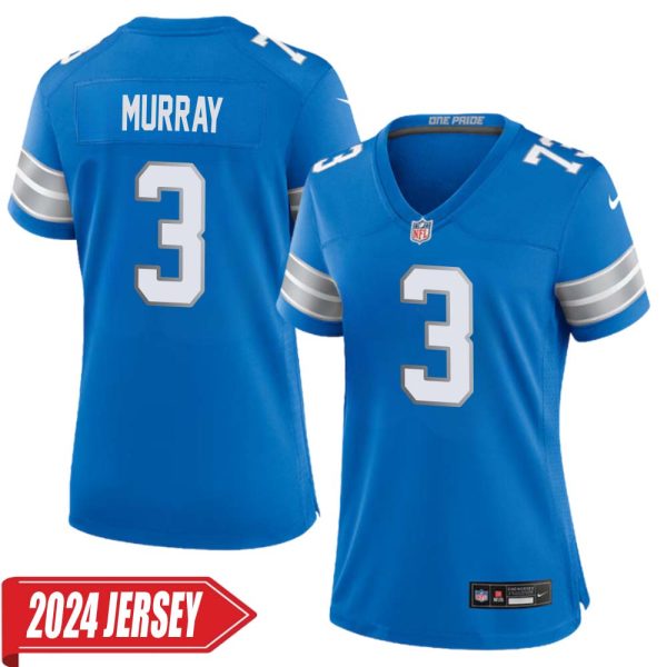 Eddie Murray No 3 Woman’S Detroit Lions Home Game 2024 Jersey – Blue