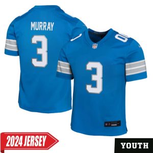 Eddie Murray No 3 Youth’s Detroit Lions Home Game 2024 Jersey – Blue