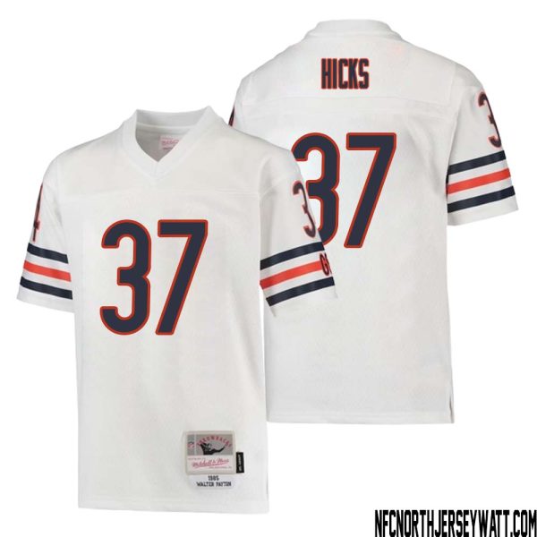 Elijah Hicks No 37 Youth Mitchell & Ness White Chicago Bears 1985 Retired Player Legacy Jersey – Replica