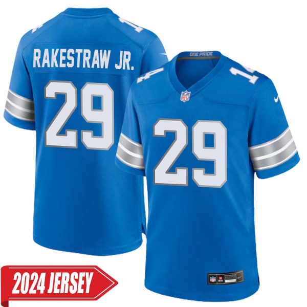 Ennis Rakestraw Jr. No 29 Men’S Detroit Lions Home Game 2024 Jersey – Blue