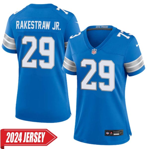 Ennis Rakestraw Jr. No 29 Woman’S Detroit Lions Home Game 2024 Jersey – Blue
