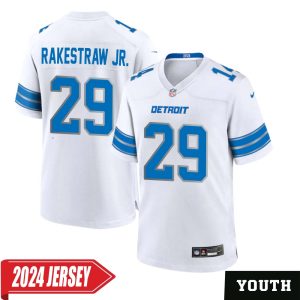 Ennis Rakestraw Jr. No 29 Youth’s Detroit Lions Away Game 2024 Jersey – White