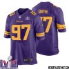 Fran Tarkenton No 10 Minnesota Vikings Super Bowl LVIII Alternate Game Jersey Purple for Men – Replica