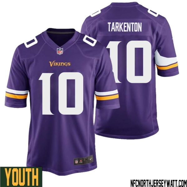 Fran Tarkenton No 10 Minnesota Vikings Game Jersey Court Purple For Youth – Replica
